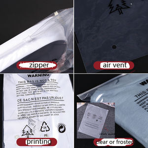 Custom With Logo Clothes <strong>Packaging</strong> T Shirt Zip Lock Plastic Zipper Frosted Zipper Bag For Clothing - Product Image 3