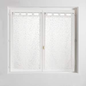 LINEA MAISSA - Cortina Recta con Pasajes 60X120 Blanca con Decoración - Product Image 1