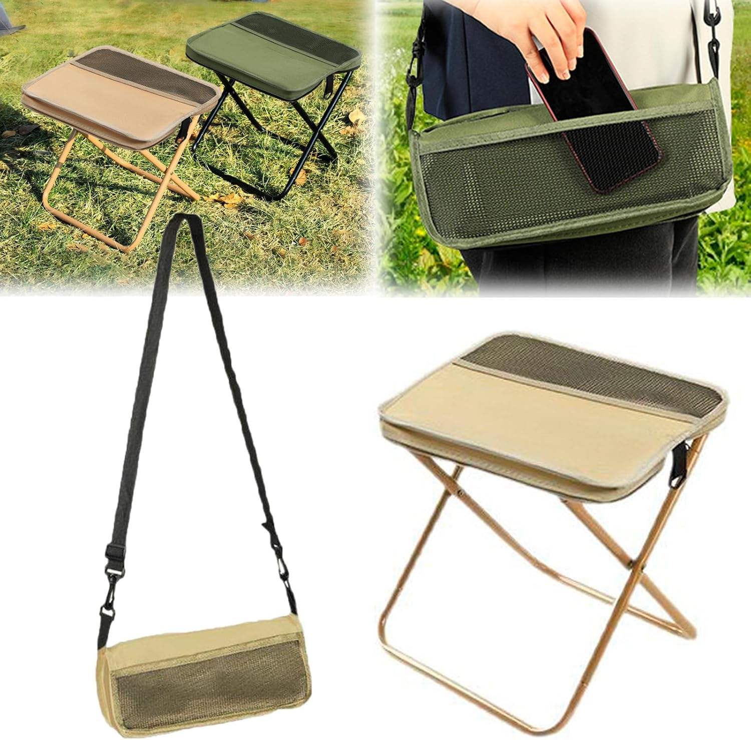 Generic Siège de Plage et Camping Portable – Chaise Pliante avec Porte