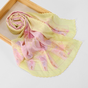 Nouvelle Écharpe Longue en Mousseline Imprimée et Brodé de Dentelle <span class=keywords><strong>SHEIN</strong></span> Certifiée OEKO-TEX, <span class=keywords><strong>Foulard</strong></span> Polyvalent et Doux pour Femmes Malaisiennes - Product Image 3