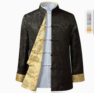 Camicia con Drago Cinese per Uomo, Giacche Kung Fu, Abito Tradizionale Cinese per Capodanno, Abbigliamento Hanfu Maschile - Product Image 2