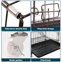Fil d'acier inoxydable 4 niveaux cage pour chat en métal extérieur cages pour chat avec roues à vendre