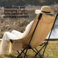 Chaise de jardin pliante inclinable en acier inoxydable à trois positions réglables pour l'extérieur, le camping, la pêche et les stands de parc