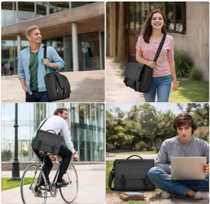 Messenger cặp Trọng lượng nhẹ Túi máy tính xách tay chống nước Crossbody trường Satchel Túi máy tính làm việc văn phòng Túi - Product Image 6