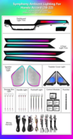 Kit d'éclairage d'ambiance intérieur LED Symphony pour Honda Accord 10ème génération 2018-2022 - Accessoires de bande lumineuse d'ambiance