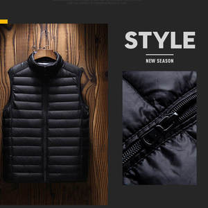 Veste en duvet de canard à col montant, <span class=keywords><strong>sans</strong></span> <span class=keywords><strong>manches</strong></span>, chaude, avec fermeture à glissière complète, vêtements d'extérieur d'hiver, vestes utilitaires, gilet bouffant pour femmes - Product Image 4