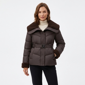 <span class=keywords><strong>Manteau</strong></span> d'hiver <span class=keywords><strong>court</strong></span> et ajusté pour <span class=keywords><strong>femme</strong></span>, style urbain, grande taille, matelassé, respirant, avec doublure en fausse fourrure, écologique et imperméable (OEM) - Product Image 6