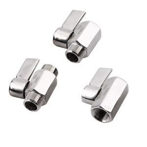 Mini-vanne à boisseau sphérique en acier inoxydable, port interne/externe fileté 3/8 po pour utilisation industrielle eau/air - Product Image 2