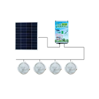 Lámpara Solar de Granero de 4 Cabezas y 56 LED con Sistema de Batería Interno, Lámpara Solar para Cobertizo con Control Remoto, Lámpara Solar de Techo para Interiores, para Hogar y Jardín