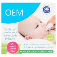 Lingettes dentaires pour bébé emballées individuellement Soins bucco-dentaires Biodégradables Lingettes naturelles pour les dents de bébé