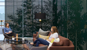 מחיצה במשרד מחמד הרגיש מסך תלוי לוחות אקוסטיים חדר מפרידים לוח סיבים פוליאסטר חריטה מסך גרובים - Product Image 3