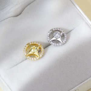 Boucles d'oreilles de luxe en argent et diamants MSE-967, taille brillant rond, bijoux pour femme à porter au quotidien - Product Image 3
