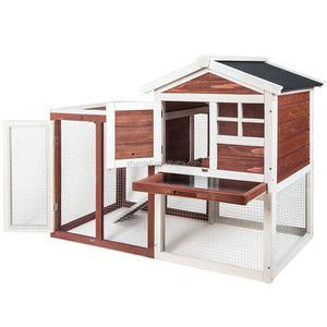 Wooden Rabbit Hutch SDR034 <b>Pet</b> House with Print Pattern & Breathable All Seasons Outdoor Indoor Use - Product Image 6