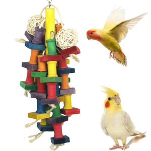 Commercio all'ingrosso pappagallo uccello giocattoli in piedi corda di cotone giocattolo colorato trespoli da masticare per gabbia per uccelli corda di cotone accessori per uccelli - Product Image 6