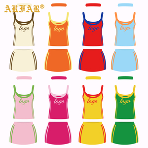 Completo Set Lounge da <span class=keywords><strong>Donna</strong></span> Y2K: Top Canotta a Righe Patchwork e Minigonna - Nuovi Arrivi Estate 2026 - Product Image 1