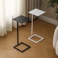 Table basse mini en fer de luxe léger, table d'appoint de canapé moderne et simple, table à thé noire et blanche pour salon