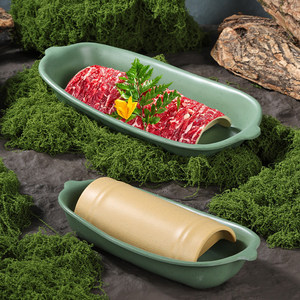 Vajilla Popular Green Fairy Tale Mountain Breeze Hot Pot: Plato de Hielo con Carne Seca de Res de Nueve Segundos, Plato de Carne de Res con Copos de Nieve, Tripa - Product Image 2
