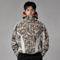 Veste à capuche en nylon pour homme, col montant, imperméable, haute qualité, entièrement zippée, motif camouflage