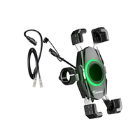 Wasserdichter Schnellverschluss-Motorradhalter mit Qi 15W Kabelloser & PD 20W Typ-C Ladestation und Unabhängigem EIN/AUS-Schalter