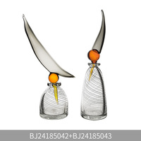 Ensemble de diffuseurs de parfum en verre filigrané de luxe, soufflé à la main, texture spirale blanche, bouchon plume, pour hôtel, aromathérapie, décoration