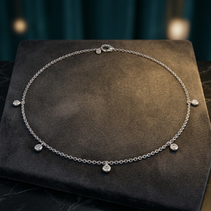 Bracelet en or blanc avec diamants ronds brillants authentiques, bijoux de luxe pour mariée, cadeau pour femme - Product Image 2