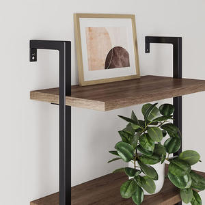 Estantes de almacenamiento de tuberías flotantes de pared rústica de 3 niveles, estante de exhibición de flores de madera de <span class=keywords><strong>Metal</strong></span> para sala de estar dirigido a propietarios - Product Image 6