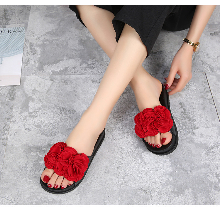 High Quality Thick Soft Bottom Beach Slides Sandals Flower Non-slip Summer Slippers For Women