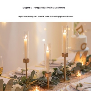 <span class=keywords><strong>Set</strong></span> Lilin Gaya Eropa Nordik dengan Penutup Kaca Buatan Tangan Warna Emas untuk Dekorasi Meja Ruang Tamu, Kamar Tidur, dan Pernikahan - Product Image 4