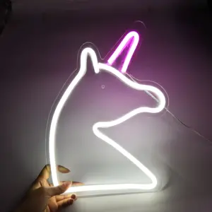 Bande lumineuse LED néon licorne pour une lumière fraîche, Art mural, décoration de chambre à coucher