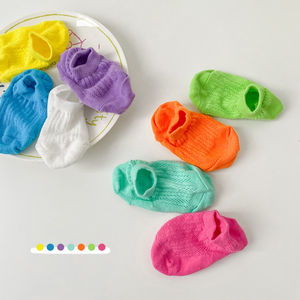 Chaussettes invisibles en coton pour enfants antidérapantes été couleur unie mode filles enfants cheville mince pantoufle chaussettes de bateau courtes - Product Image 6
