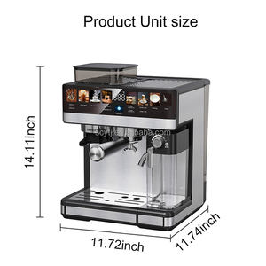 3'ü 1 Arada Programlanabilir Plastik Elektrikli Kahve Makinesi Öğütücü Süt Tankı Köpürtücü 20 Bar Cappuccino Latte AB Ev ve Otel Kullanımı - Product Image 2