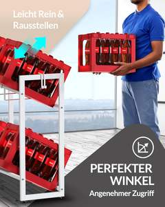 Metal Six Pack Holder 2 Hooks Freestanding Height Adjustable <strong>Drinks</strong> <strong>Crate</strong> Shelf for Beer <strong>Drinks</strong> - Product Image 6