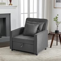Canapé-lit pliable multifonctionnel en tissu avec matelas en éponge et structure métallique pour petits salons