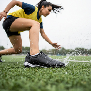 Chaussures de football noires personnalisables de haute qualité avec logo/taille personnalisés, <span class=keywords><strong>crampons</strong></span> de football pour l'entraînement avec matériau en caoutchouc - Product Image 2