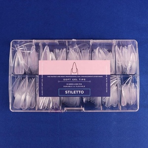 500 faux ongles carrés et en forme de stiletto, pointes souples coniques en PMMA, couvre-ongles en gel UV, boîte pour usage créatif DIY en salon - Product Image 2