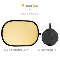 KAMPHO Réflecteur de lumière à disque portable pliable 2 en 1 avec sac pour studio et photographie-Or, argent
