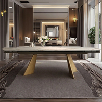 Usine chinoise vend personnalisé moderne lumière luxe pieds en métal en céramique table de table en verre trempé meubles de salle à manger table pliable
