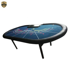 LANGE Portable Baccarat Poker Table With Custom Logo And Stainless Steel Folding Legs