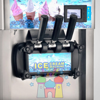 Machine commerciale de crème glacée molle de yaourt de cinq saveurs transparente réfrigérée faite avec des ingrédients de maïs d'eau de lait de fruit