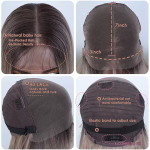 Perruques synthétiques à dentelle frontale FREEDOM pour femmes, 30 pouces, lisses, 13x7, dentelle marron clair pour perruque brune, raie libre - Product Image 6