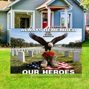 कस्टम मेमोरियल डे यार्ड पर हमेशा हीरो गार्डन ध्वज 12x18 इंच सैन्य सैनिक यार्ड आउटडोर सजावट - Product Image 2