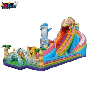 Château gonflable avec toboggan pour enfants, thème dinosaures jurassiques, prix d'usine KAILE, garantie 3 ans, en vente - Product Image 4