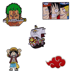 Một Mảnh Mũ Rơm Men Pin Luffy Ace Vàng Mạ Long Lanh Kim Loại Huy Hiệu Khoa Học Phim Hoạt Hình Ve Áo Trâm Cho Ba Lô Kim Loại Thủ Công Mỹ Nghệ - Product Image 5