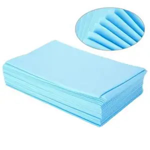 Sábana desechable de tela no tejida para cama, textil no tejido para cama quirúrgica, SMS, azul claro, no tejido