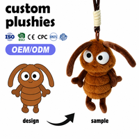 Pendentif peluche cafard style original OEM, couleur et logo personnalisés avec papier froissé, cadeaux en gros