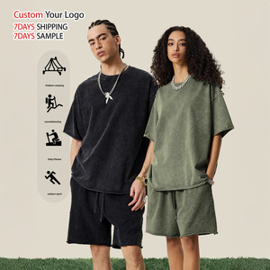 ผู้ผลิตเสื้อยืดโอเวอร์ไซส์สไตล์สตรีทแวร์ OEM สำหรับทุกเพศ พิมพ์ลาย DTG ตามสั่ง ผ้าถักเนื้อหนัก วินเทจ ผ้าฝ้าย 100% ซักย้อมสีแบบแอซิดวอช - Product Image 2