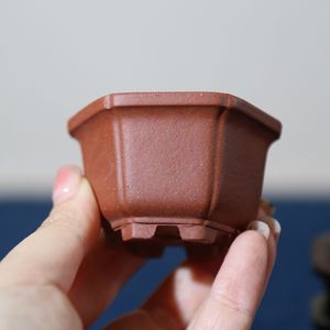Macetas Hexagonales Pequeñas de Arcilla Morada, Macetas Pequeñas para Bonsái de Escritorio, Macetas Extra Pequeñas Hechas a Mano del Tamaño de un Pulgar - Product Image 4