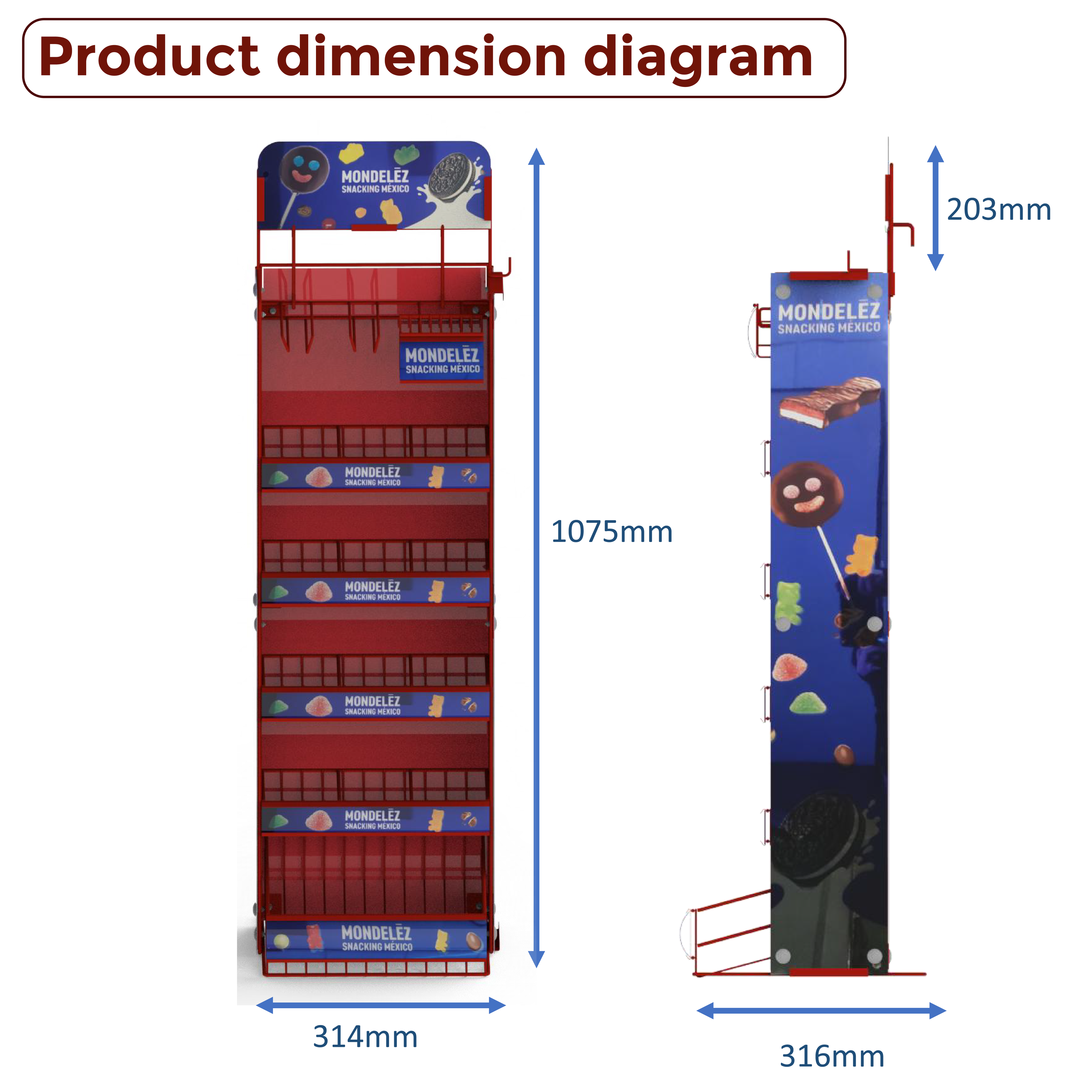 Apache Customized Metal Movable Roller Layer Snack Display Rack for Convenience Stores or Supermarkets — view 2