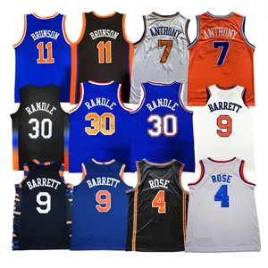 2024 Wholesale Nbaing Carmelo Anthony 7 Jalen Brunson 11 Rj Barrett 9 Rose 4 Stitch Mesh Custom Basketball Jerseys