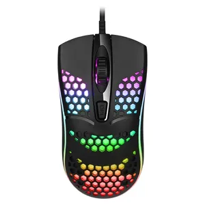Wired Cable Gaming breathing LED Back Light Optical Mouse USB Computer Hollowed out Mice Laptop Desktop 4D PC home use Office